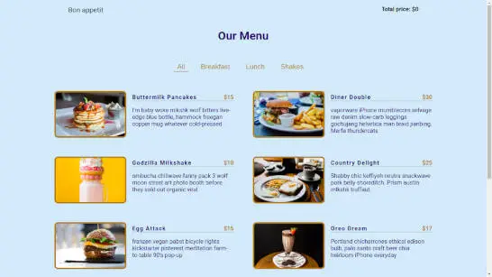 menu application
